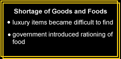 Shortage of Goods and Food